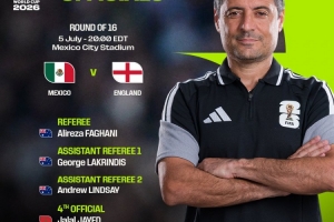 世界杯1/8决赛墨西哥VS英格兰裁判安排：澳大利亚裁判法加尼执法